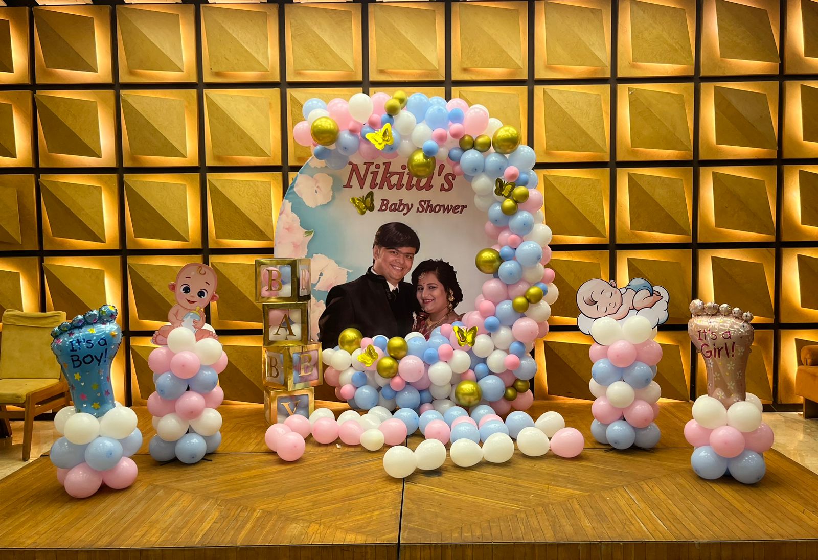 Pastel Photo Round Backdrop Baby Shower
