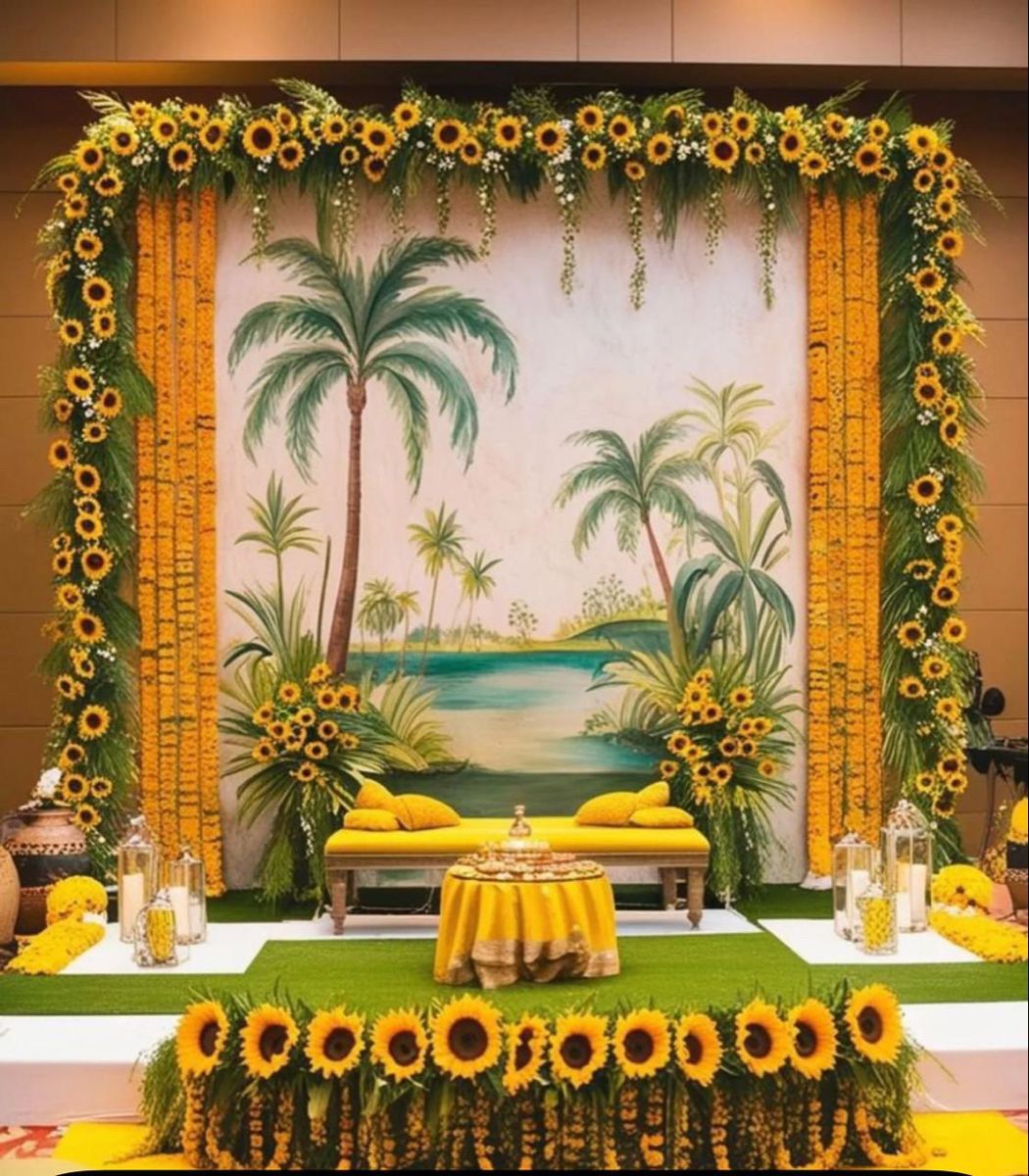 Tropical Sunflower Haldi Stage