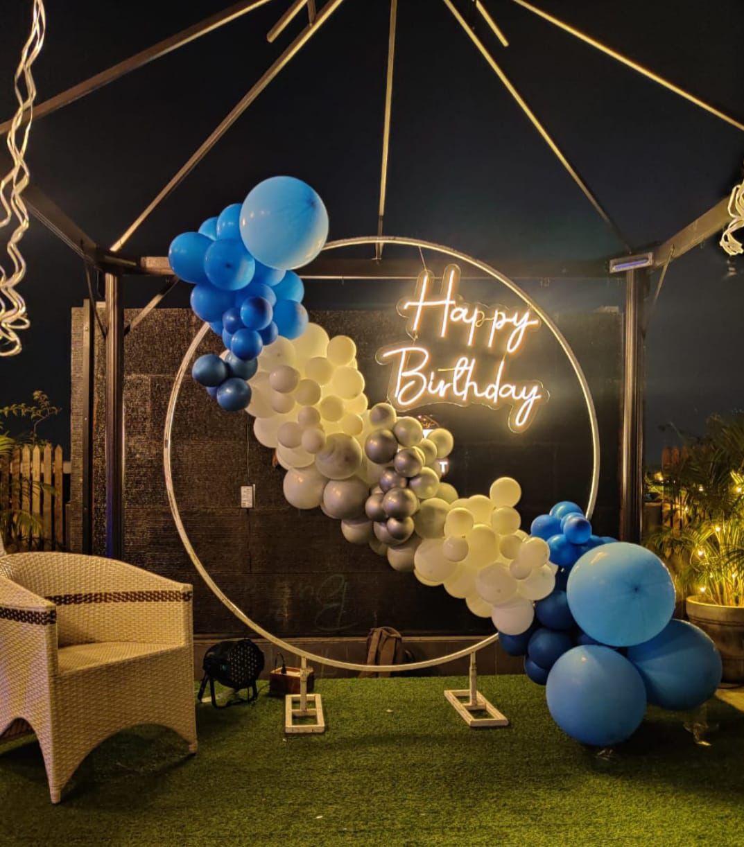 Blue & Gold Outdoor Birthday Ring