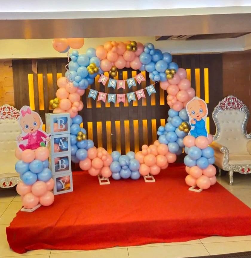 Pastel Bunting Arch Baby Shower