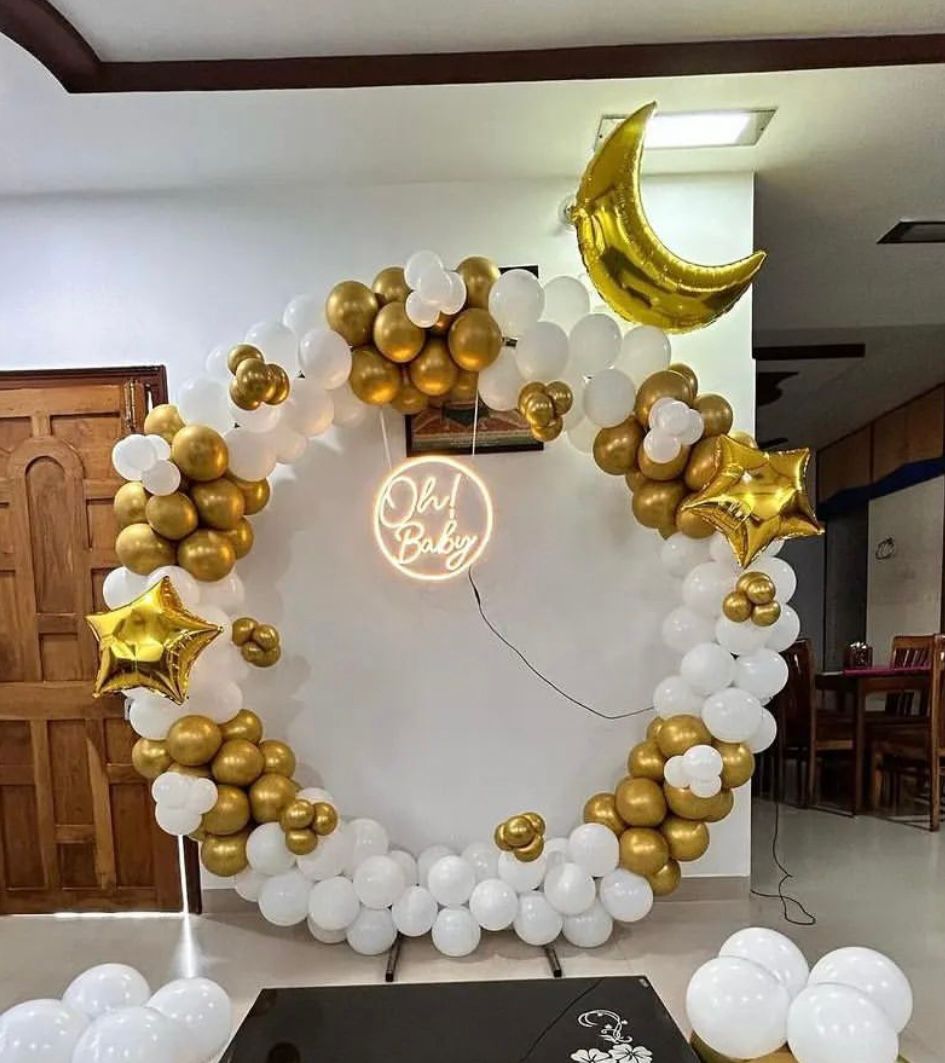 Golden Moon & Stars Baby Shower Ring