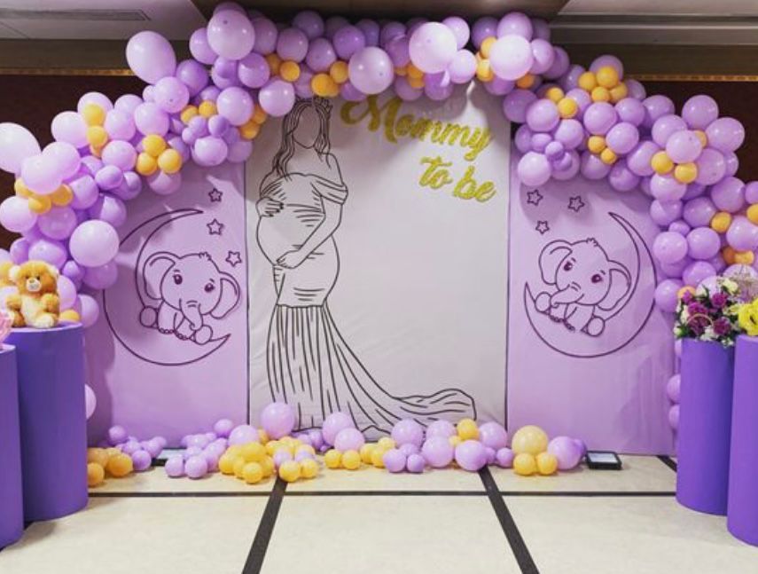 Mommy To Be Purple Elephant Arch