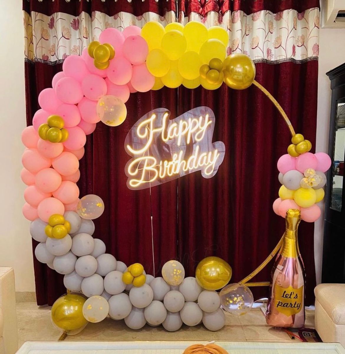 Pink & Gold Party Birthday Ring
