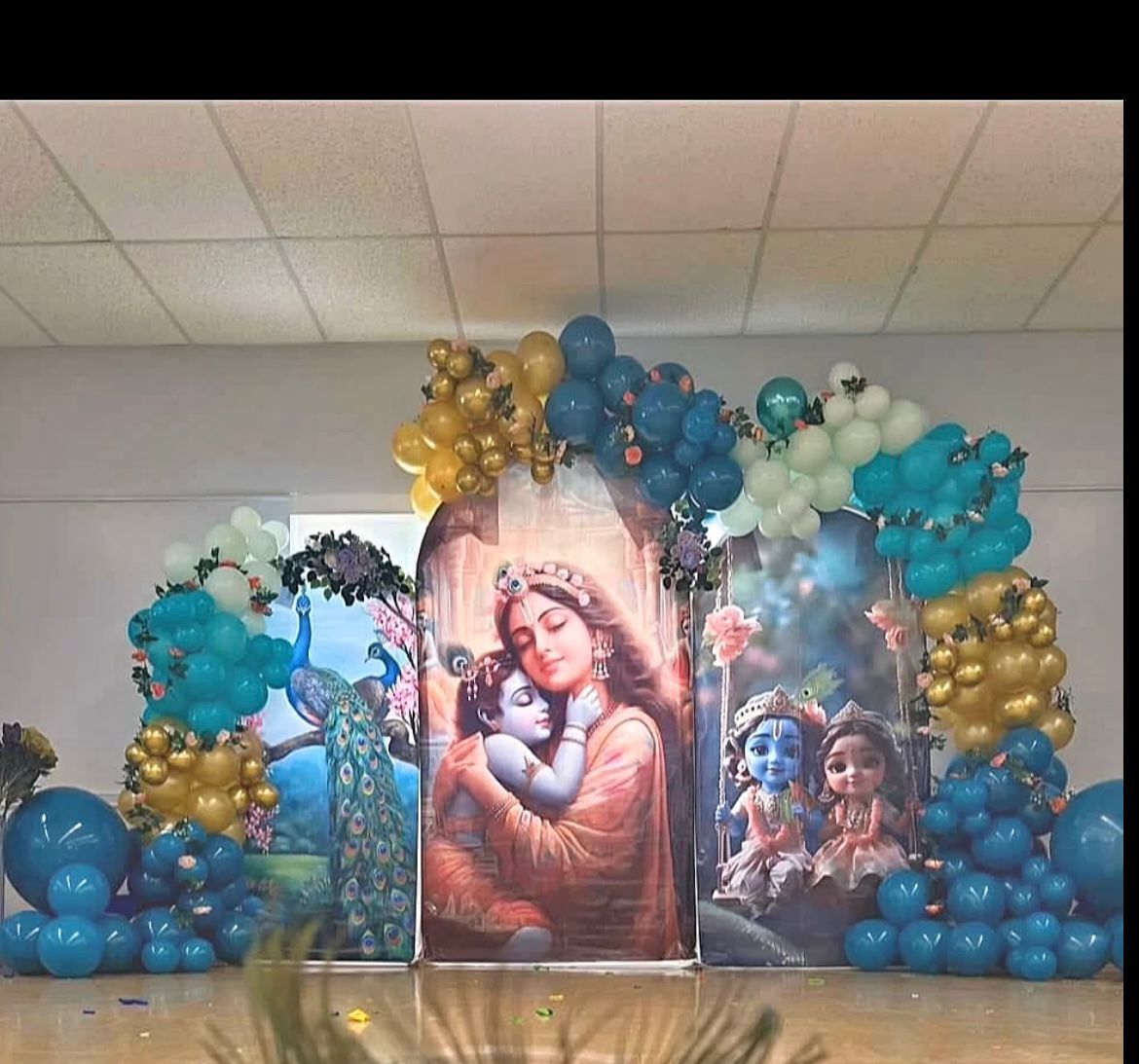 Teal & Gold Radha Krishna Baby Shower