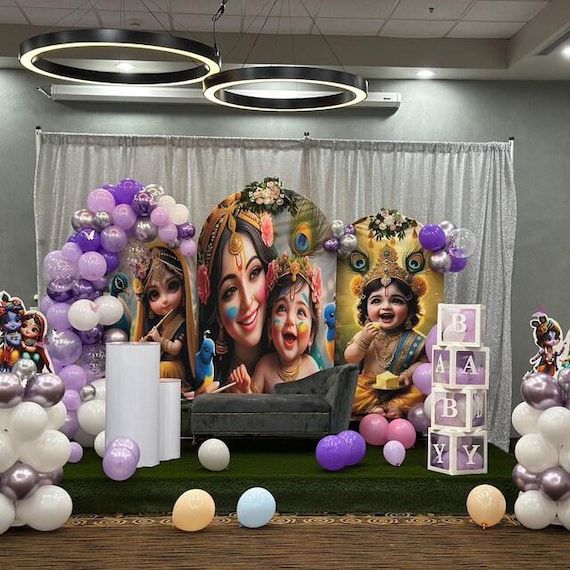 Grand Radha Krishna Purple Balloon Ring