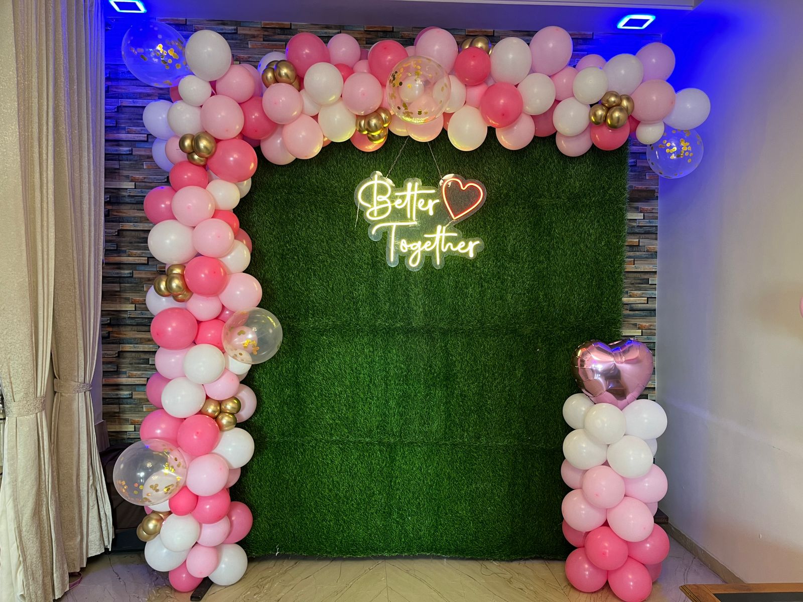 Pink & White Better Together Balloon Arch