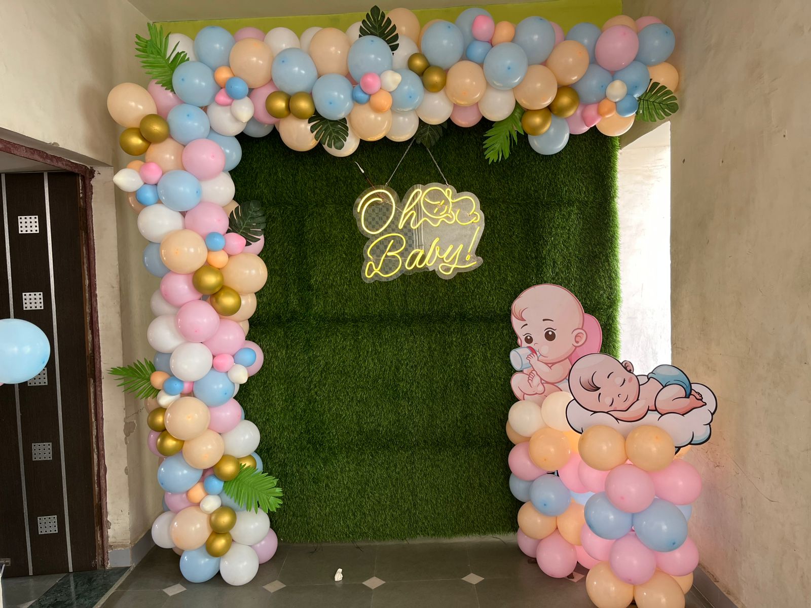 Oh Baby Pastel Grass Wall Arch