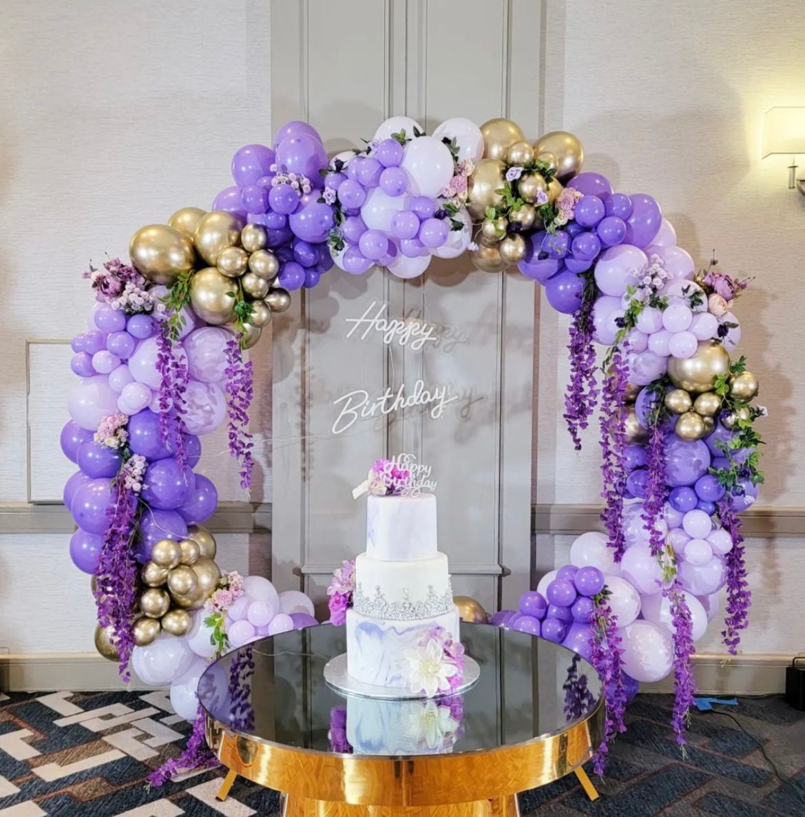 Purple Wisteria Birthday Arch