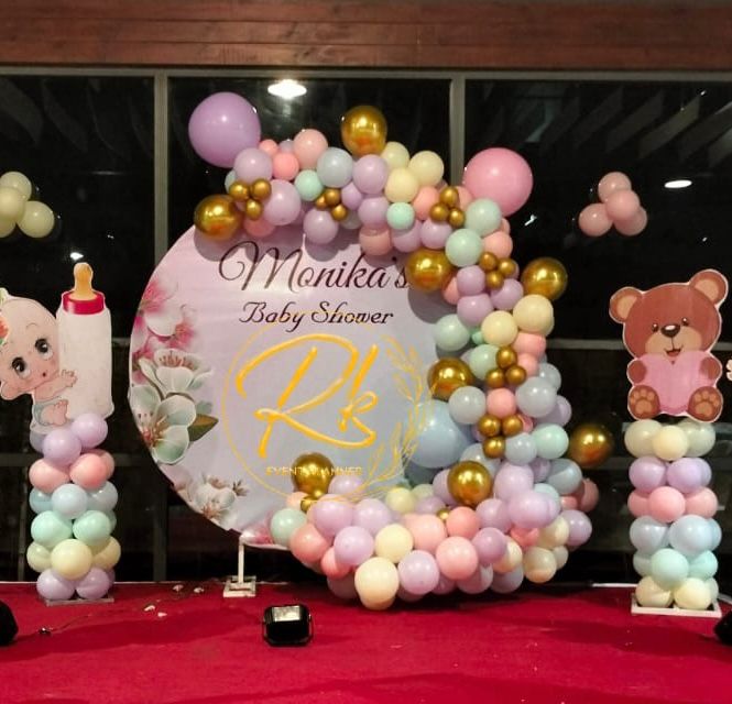 Pastel Teddy & Bottle Ring Baby Shower