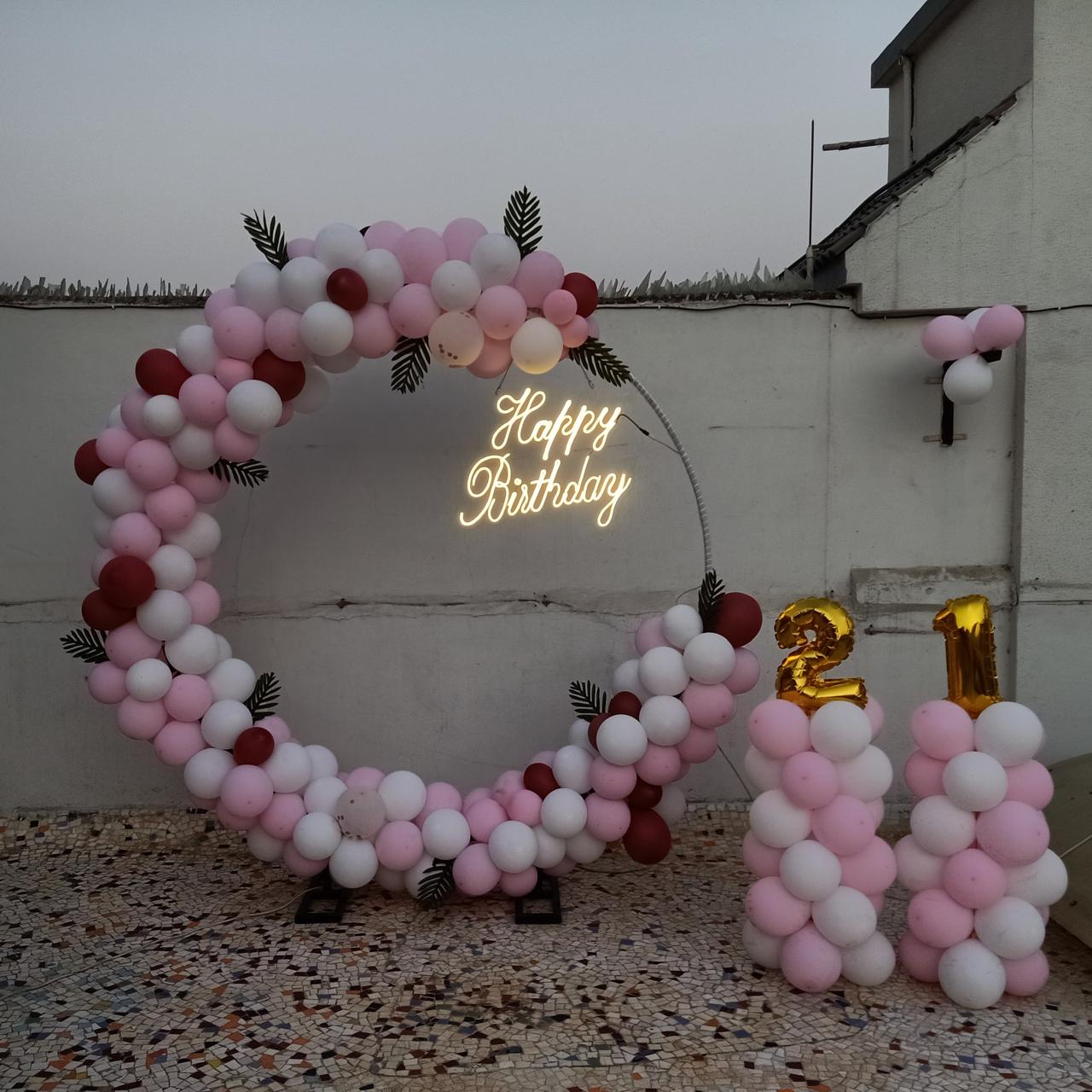 Pink & Maroon Milestone Birthday Ring